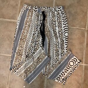 Josie Natori Leopard Print Patterned Pants